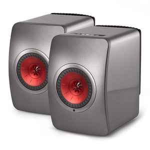 KEF LS50 WIRELESS Titanium Grey & Red